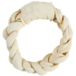 Braided rawhide chews for dogs